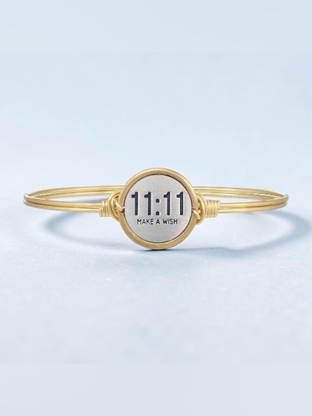 Luca + Danni 11:11 Make A Wish Brass Bangle Bracelet Inspirational